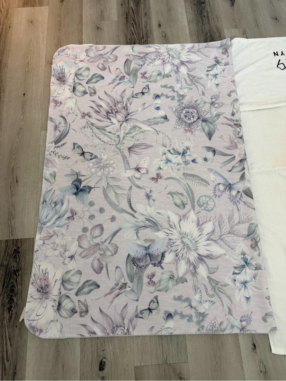 Zara home Floral Print Lightweight Throw Blanket - Lavender delicate